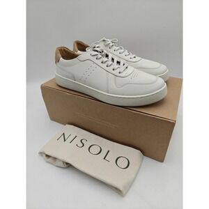 Nisolo Shoes Mens Size 8.5 White Beto Go-To Court Casual Leather Sneaker New
